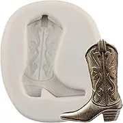 YANQINMS 3D Boot Silicone Molds Western Cowboy Boot Fondant Mold Cowboy Boot Chocolate Candy Mold For Sugar Cake Decorating Cupcake Topper Gum Paste Polymer Clay