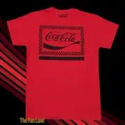 New Coca-Cola Coke Checkered Sign Men's Vintage Retro T-Shirt