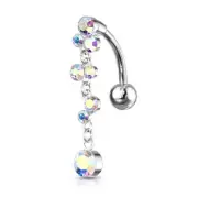 Piercing Navel Inverse Cascade Crystals Aurore Borealis