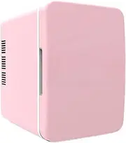 Qianly 4L Mini Fridge Freestanding Beverage Refrigerator Cooler Single Door Beauty Tool Fridge for Bar Desk Outdoor Car Truck, pink