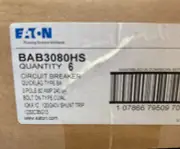 EATON BAB3080HS BREAKER 3POLE 80A 240V SHUNT TRIP NEW READY TO SHIP (EACH)