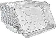 Aluminum Pans Half Size, 9X13, Extra Heavy Duty Disposable Foil Pans For Baking (100 Pack) Roasting & Chafing, Bulk Quantity for Caterers, Restaurants & Hotels For Buffets, Steam Table & Food Prepping