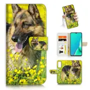 ( For Oppo A54 / A74 5G ) Wallet Flip Case Cover PB23257 German Dog Puppy