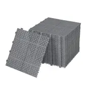 Gray Interlocking Deck Tiles 12x12 Plastic Waterproof Anti-slip for Outdoor