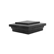 4" Sq. Cape May Downward Low Voltage LED Lighted Vinyl Post Cap - Black
