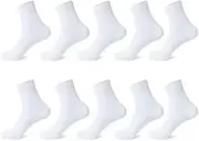 [Generic] White Crew Socks Men & Women Training Athletic Socks Breathable Crew Socks Outdoor Sports Socks No Show Socks