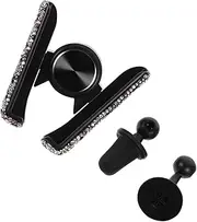 BRIGHTFUFU 1set Car Phone Holder Rhinestone Clip Mount Design Stylish Mobile Phone Bracket Compatible Cars Easy One-Handed for Safe Navigation