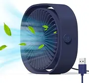 Simpeak Mini Usb Desk Fan Cooling quiet portable Grey USB Powered ONLY (No Battery), 3 Speed Setting 360° Adjustable Swivel for Home and Travel,Black Blue