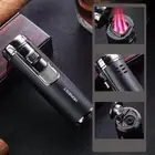 Torch Lighter Quadruple 4 Jet Flame Refillable Butane Cigar Lighter Windproof
