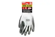 1 Pair Work Gloves Extra Grip Latex Palm Dipped Handy Hardware White M-L