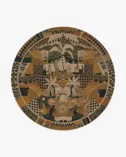 185' Round | Machine Washable Runner Rug | Kid & Pet Friendly | Indoor Rug | La Joie Natural Multicolour Rug by Architectural Digest | Ruggable