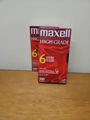 2 New Sealed Maxell High Grade VHS T-120 Tapes, HI-FI VCR’S, 6 Hours EP/SLP Mode