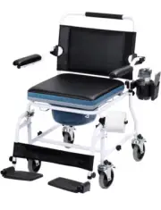 BNEHS Commode Wheelchair-Padded Seat & Flip-Up Armrests, 350lbs