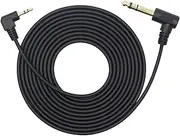 Xilaghy 90 Degree 1/8 to 1/4 Stereo Audio Cable, Right Angle 3.5mm TRS Male to 6.35mm TRS Male Aux Cord for Guitar, Keyboard Piano, Laptop, Speaker and Amplifiers (117In)
