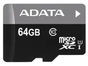64GB AData Turbo microSDXC UHS-1 CL10 Memory Card w/SD adapter