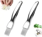 NatureMan Kitchen Shred Silk The Knife,Stainless Steel Chopped Green Onion Knife,Curved Handle Design, Food Speedy Chopper Green Onion Cutter Kitchen Tool 2 Pack
