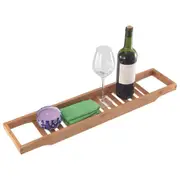 Bamboo 64x15cm Bath Caddy Over Tub Storage Organiser/Holder Bathtub Tray Brown