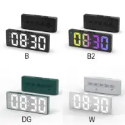 LED Electronic Alarm Clock Temperature Calendar Mirror Clock with Snooze Bedroom