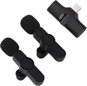 Dual Wireless Lavalier Microphone,Noise Canceling Lapel Mic with Omnidirectional Pickup, 2.4GHz Transmission, 8H Battery, for Vlogging Interview Live Streaming Podcast