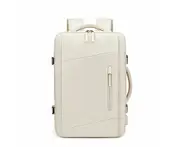 Anypack Backpack Beige Waterproof With USB Charging Port Expandable Multi Compartment Anti Theft Travel Bag