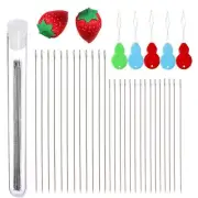47 Pcs Bead Needle Set Long Straight Bead Thread Needles Seed Needle Cushion