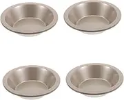 Cabilock 4pcs Baking Pans Nonstick Round Cake Molds Mini Pie Pans Metal Molds Carbon Steel Baking Tools
