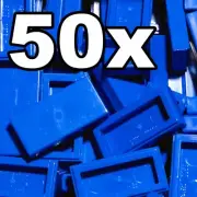 NEW LEGO - TILES - 1 x 2 - Blue tile x 50 - 1x2 smooth flat tiled