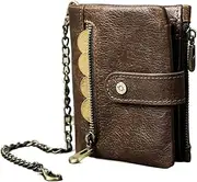 [TATSEN] Men's Retro Wallet with Zipper Wallet Zero Wallet Casual Card Bag Certificate Bag Handbag