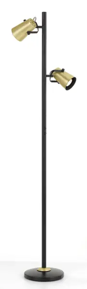 Anchorage TFS FLOOR LAMP 2x6wGU10max D:90 H:1500 DLB SWITCH ON POLE - BLACK/ BRASS MATT