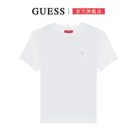 在飛比找momo購物網優惠-【GUESS】金色浮體LOGO短T(兩色任選)