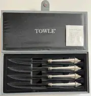 Towle Stainless Steel Steak Knives Set of 4 With Box