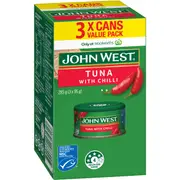 John West Tuna With Chilli Value Pack 95g x 3 pack