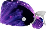 [YTYVAGT] 2-Pc,Gourd-Shaped Working Cap,Fisherman Hat with Buttons and Cotton Sweatband,Purple Light Lines