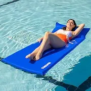 Self-Inflating Pool Floats Adult, More Durable Skin-Friendly Portable Pool Raft with Headrest, Inflatable Sponge Mattress Floating Mat for Swimming Pool Sea Lake River, Easy Storage, No Cracking