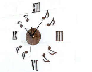 創意壁貼時鐘 DIY立體靜音掛鐘 音符羅馬數字款 高級鏡面壓克力材質 時鐘-米鹿家居 (6.1折)