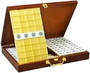 Mahjong Set Chinese Mahjong Game Set Including 144 Tile with Mahjong Box Household Hand Mahjong Mahjong Tiles Chinese Mah Jongg Set(39mm)