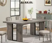 Large Rustic Farmhouse Dining Table for 6-8 People - Rectangular Kitchen, Dining & Living Room