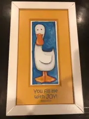 NEW - Animated Duck Framed Art You Fill me with Joy Psalm 16:11 By P Graham Dunn