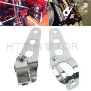Chrome Headlight Mount Bracket Fork Ear Motorcycle Bobber Cafe Racer 28/34mm