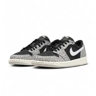 【NIKE 耐吉】Jordan 1 Retro Low OG 男鞋 灰白色 象紋 爆裂紋 水泥 低筒 喬丹 休閒鞋 CZ0790-001