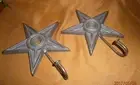 L@@K Lot of Two Western Cast Iron TEXAS STAR with Nail HOOK Coat, Hat, Holder