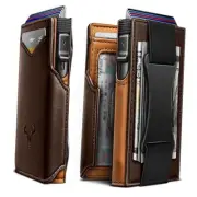 Men Wallet Gift Boxed,Slim Front Pocket Wallet Alaska Leather1 Burnt Umber2719