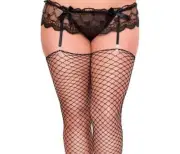 Music Legs Plus Size Lace Garter Belt and G-String (no stockings)