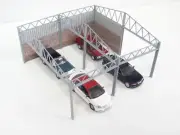 Diorama model kit1:43 Scale "Metal" shelter Open parking lot Car models display