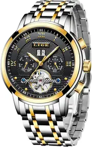 Mens Watches Waterproof Business Dress Analog Quartz Watch Men Luxury Brand LIGE Date Sport Brown Leather Clock