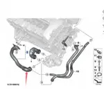 BMW 散熱器出水管11537558523(單獨橡膠管 不含鋁管） 缸體-水幫浦 適用 E90 E91 E92 E93