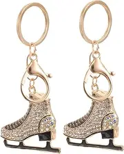 GANAZONO 2Pcs Adorable Ice Skate Keychains Fashion Keychains for Backpack Decors Charming Figure Skating Pendant for Sports Fans Couples