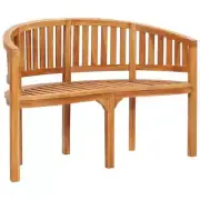 Solid Teak Wood Banana Bench Wooden Outdoor Seat Furniture 120cm Solid Teak Wood