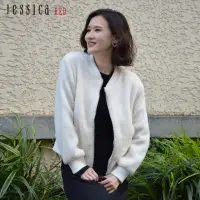 在飛比找momo購物網優惠-【Jessica Red】時尚休閒百搭絨毛拉鏈短版棒球服外套