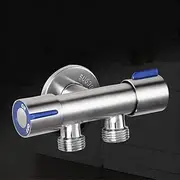 JINGERL 1PC Washing Machine Faucet Two Way Out One Way in Stainless Steel Double Lever Cold Water Faucet for Closes Tool Washing Machine (Color : As Shown)